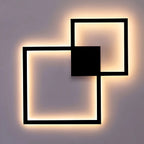 LED Wall Light | Square Black Metal | 35 x 35 x 4 cm