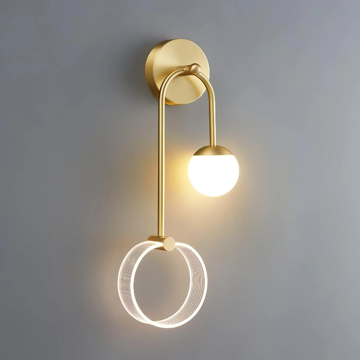 LED Wall Light | Tri-Color LED & Brass Finish | 54 cm High