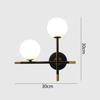 LED Wall Light | Round Glass Globe | Metal Base