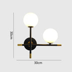 LED Wall Light | Round Glass Globe | Metal Base