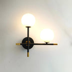 LED Wall Light | Round Glass Globe | Metal Base