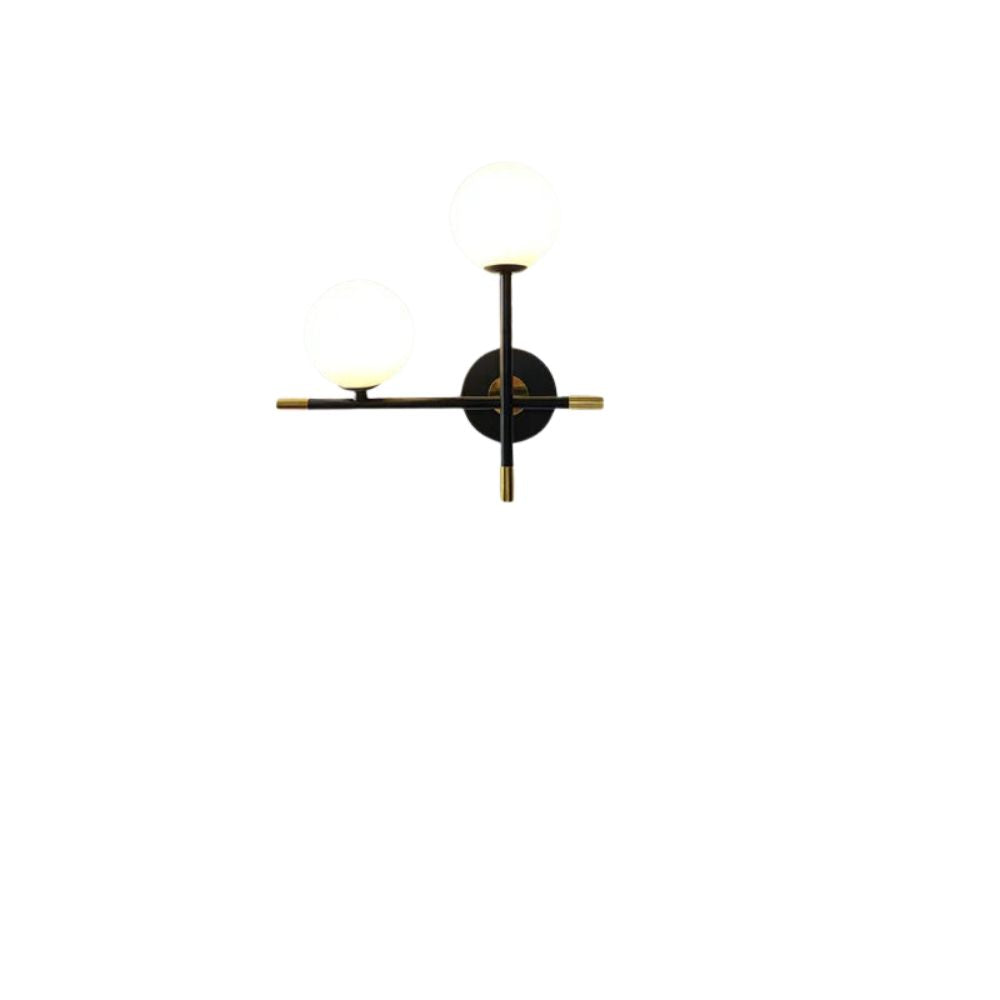 LED Wall Light | Round Glass Globe | Metal Base