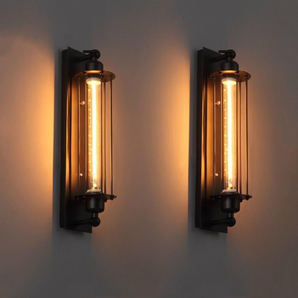 LED Wall Light | Vintage Metal Sconce | Warm Bulbs Included