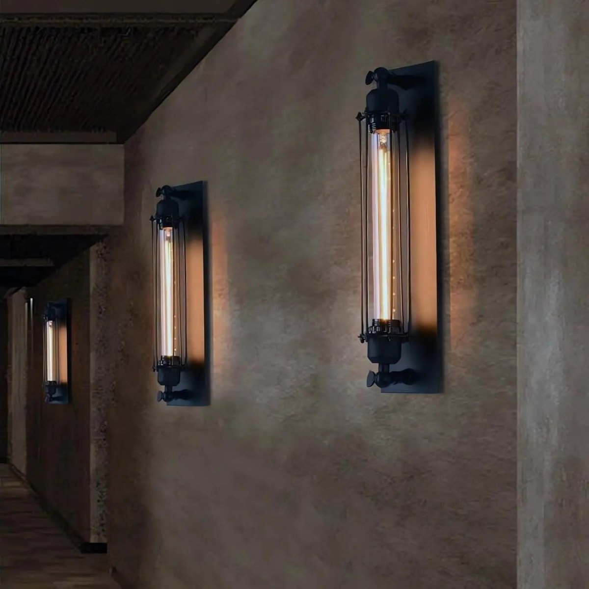 LED Wall Light | Vintage Metal Sconce | Warm Bulbs Included