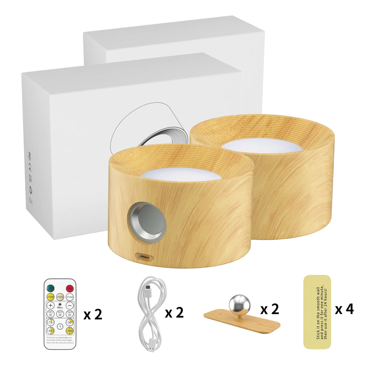 LED Wall Sconce | Wireless Motion Sensor & Remote Control | Set of 2