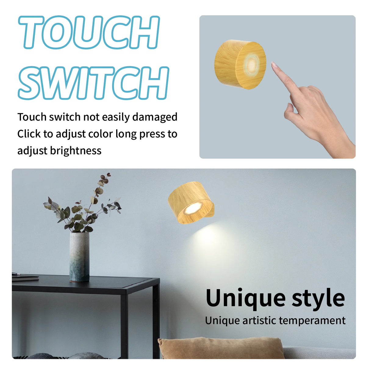 LED Wall Sconce | Wireless Motion Sensor & Remote Control | Set of 2