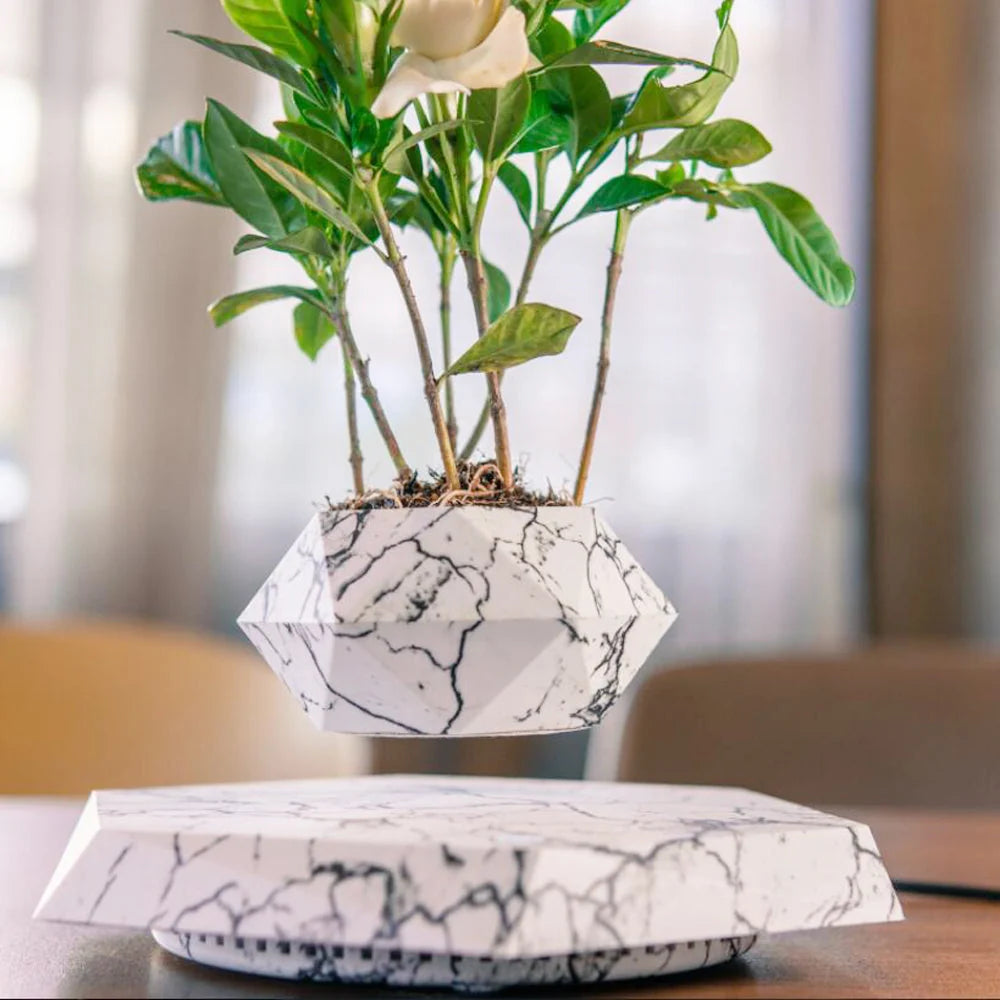 Levitating Plant Pot | Magnetic Levitation & 360° Rotation