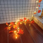 Lighted Garland | Maple Leaf & Warm White LEDs | Solar & Battery