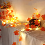 Lighted Garland | Maple Leaf & Warm White LEDs | Solar & Battery