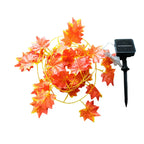 Lighted Garland | Maple Leaf & Warm White LEDs | Solar & Battery