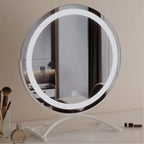 Lighted Makeup Mirror | 360° Rotation, Tri-Tone Lighting & Cordless Rechargeable