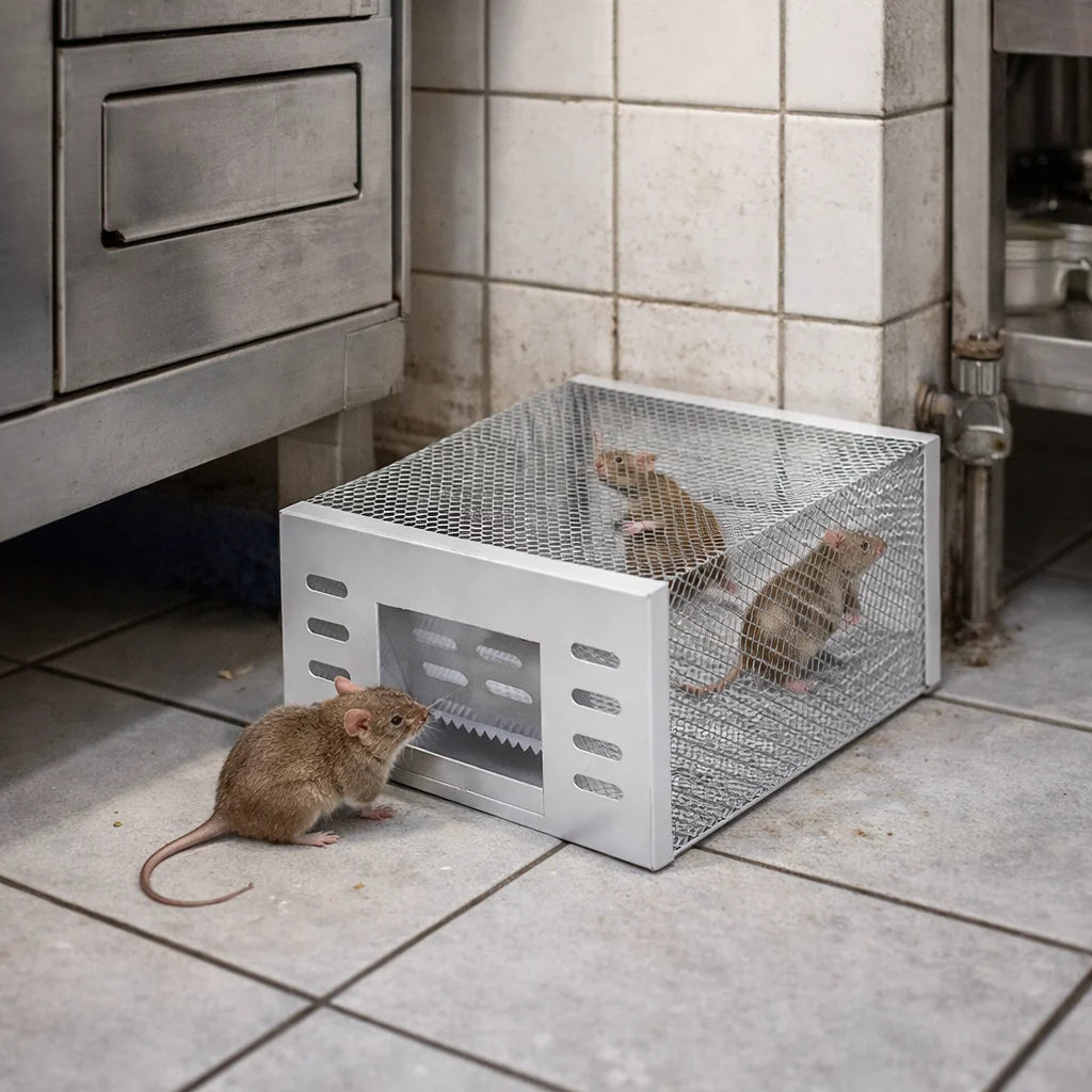 Live-Catch Mouse Trap | One-Way Entrance & Galvanized Steel