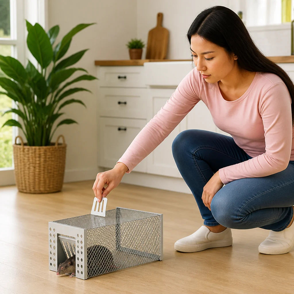 Live Rodent Trap | Stainless Steel & Animal-Friendly | 26 x 13 x 13 cm