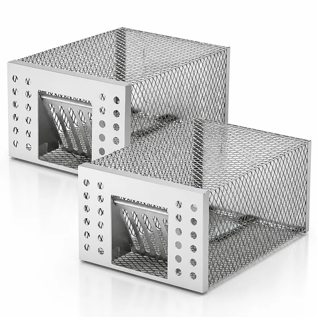 Live Rodent Trap | Stainless Steel & Animal-Friendly | 26 x 13 x 13 cm