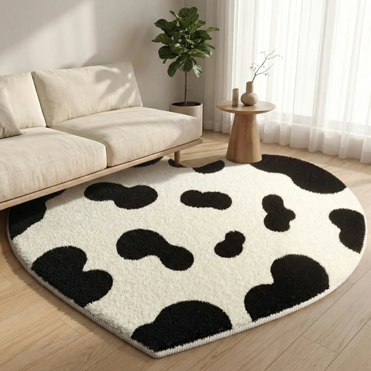 Living Room Rug | Heart-Shaped Short-Pile & Non-Slip