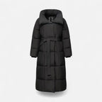Long Padded Coat | Adjustable Tie Belt & Soft Warm Material