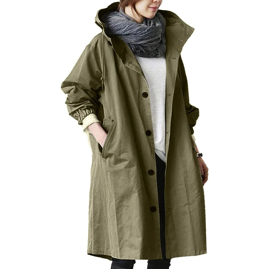 Long Raincoat | Waterproof & Breathable | Hooded & Belted