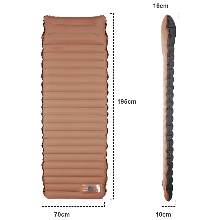 Luftmatratze | Eingebaute Fußpumpe & 10 cm Veloursoberfläche