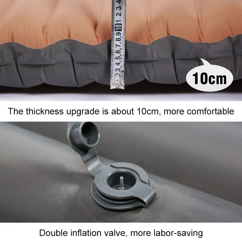 Luftmatratze | Eingebaute Fußpumpe & 10 cm Veloursoberfläche