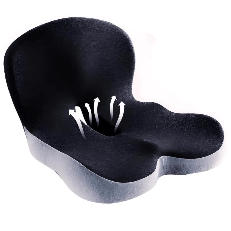 Lumbar Support Cushion | Memory Foam & Non-Slip | Machine-Washable Cover