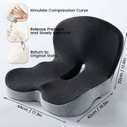 Lumbar Support Cushion | Memory Foam & Non-Slip | Machine-Washable Cover