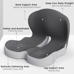 Lumbar Support Cushion | Memory Foam & Non-Slip | Machine-Washable Cover