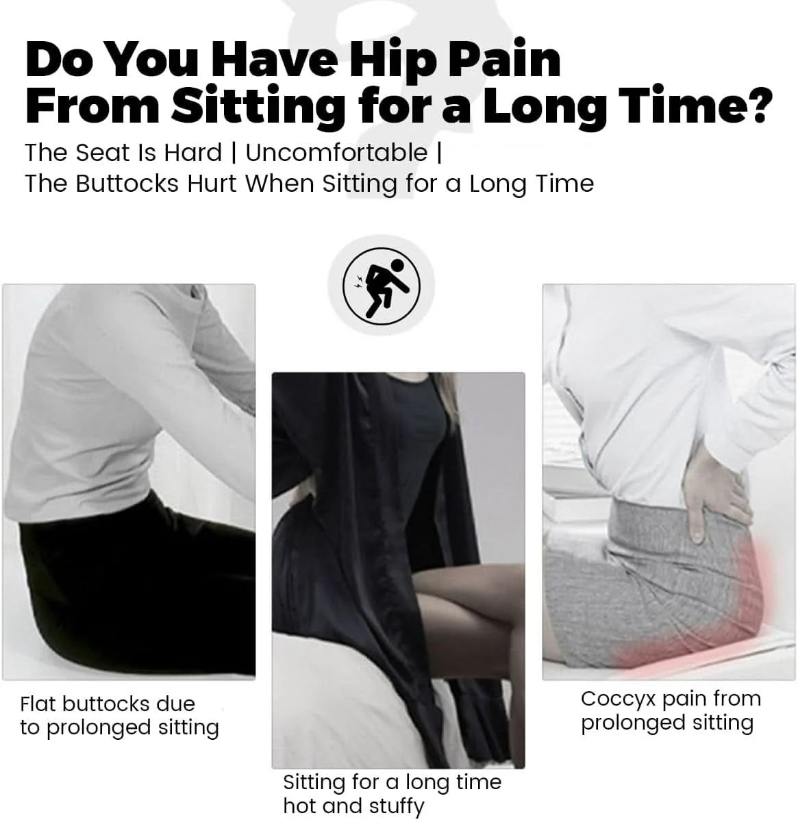 Lumbar Support Cushion | Memory Foam & Non-Slip | Machine-Washable Cover