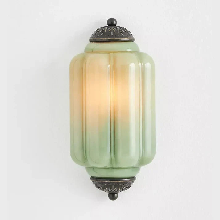 Lumi Vintage Antique Milk Glass Eloise Sculpted Wall Lamp for Bedroom, Bathroom, or Hallway