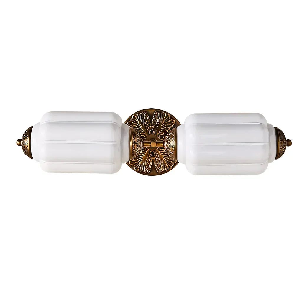 Lumi Vintage Antique Milk Glass Eloise Sculpted Wall Lamp for Bedroom, Bathroom, or Hallway