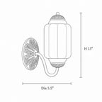 Lumi Vintage Antique Milk Glass Eloise Sculpted Wall Lamp for Bedroom, Bathroom, or Hallway