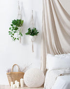 Macrame Plant Hanger | Handmade Cotton Cord & Beads | 4-Pack