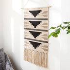Macrame Wall Hanging | Geometric Cotton & Linen Weave | 50 x 70 cm