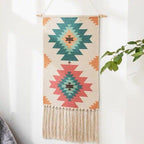 Macrame Wall Hanging | Geometric Cotton & Linen Weave | 50 x 70 cm