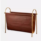 Magazine Holder | Genuine Leather & Sturdy Metal Frame
