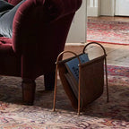Magazine Holder | Genuine Leather & Sturdy Metal Frame