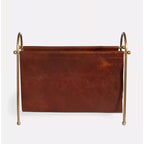 Magazine Holder | Genuine Leather & Sturdy Metal Frame