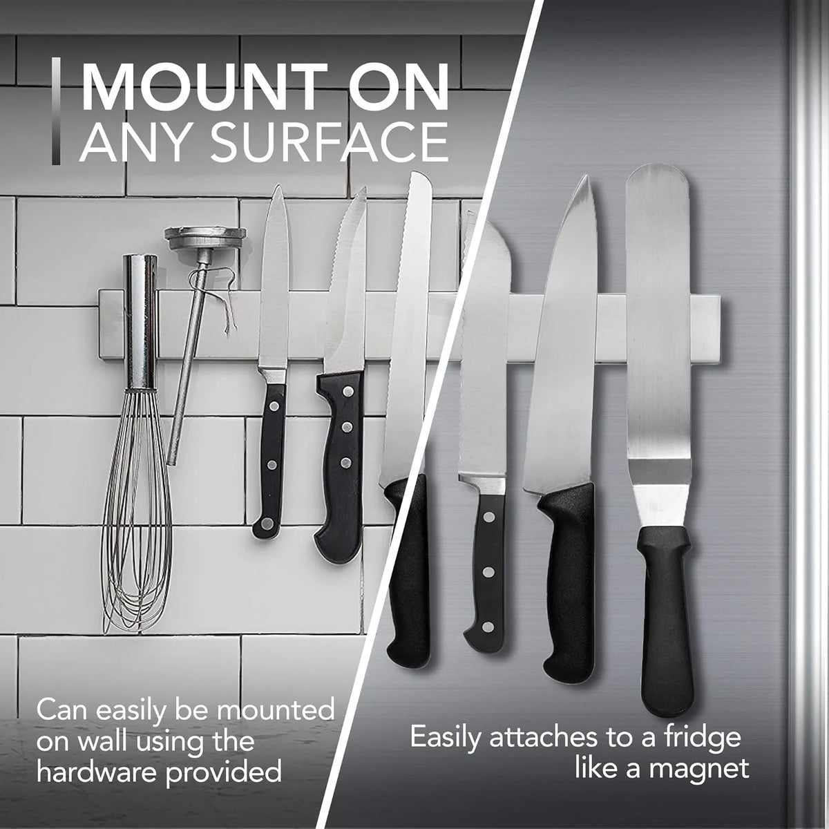 Magnetic Knife & Tool Holder | Stainless Steel & Strong Magnetic Grip | 14 Inch