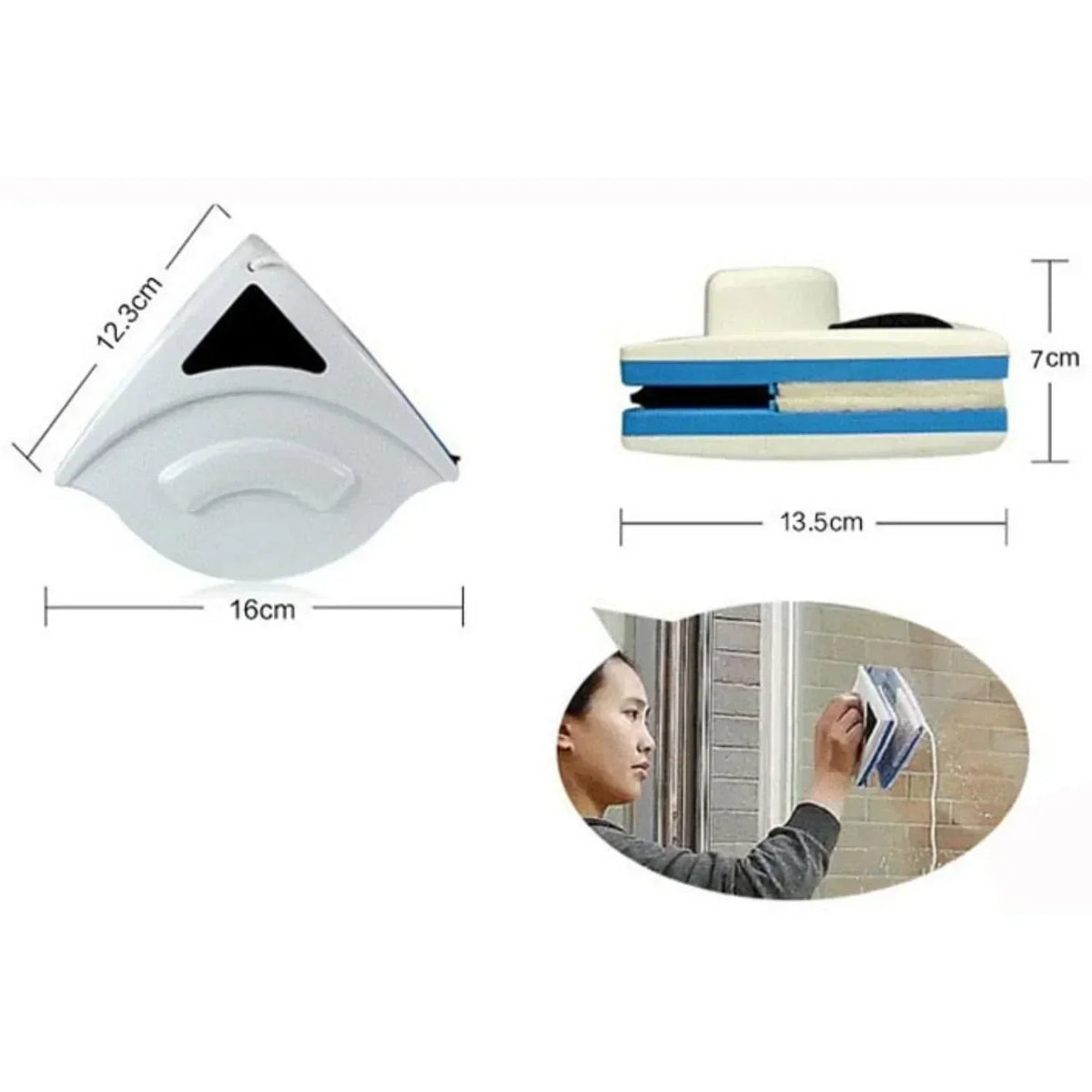 Magnetic Window Cleaner | Double-Sided & Streak-Free | For 3–8 mm Glass