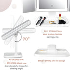 Makeup Mirror | LED 3-Mode & 2x/3x Magnification | USB-C Rechargeable