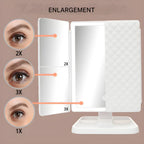 Makeup Mirror | LED 3-Mode & 2x/3x Magnification | USB-C Rechargeable