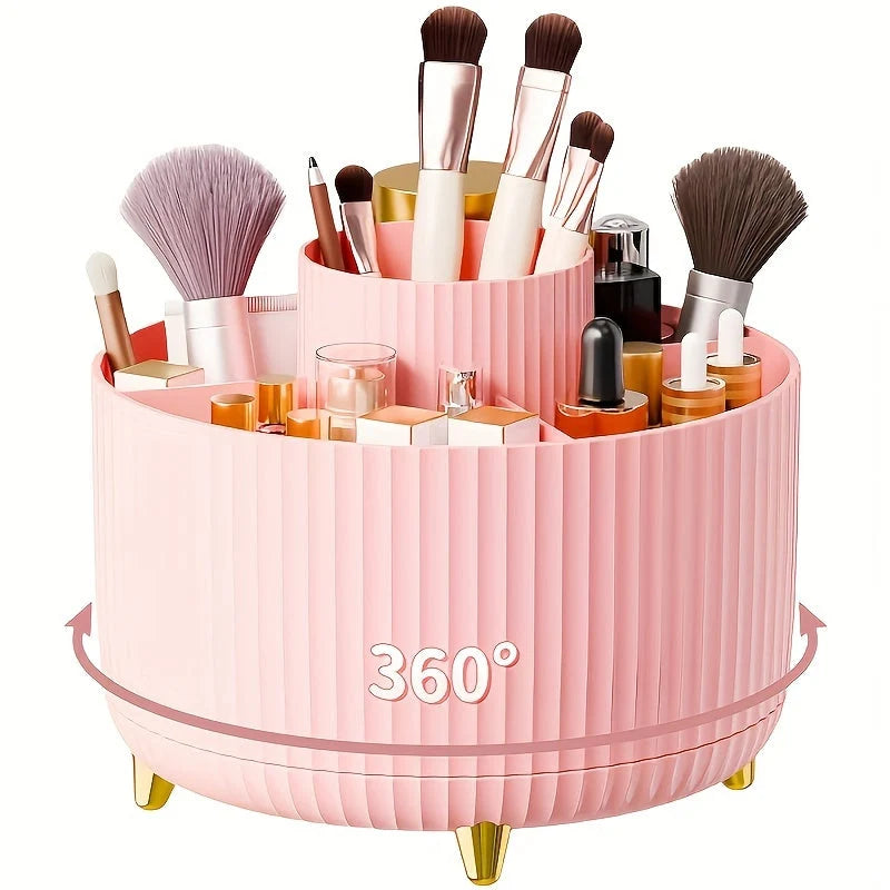 Makeup Organizer | 360° Rotating & 5 Compartments