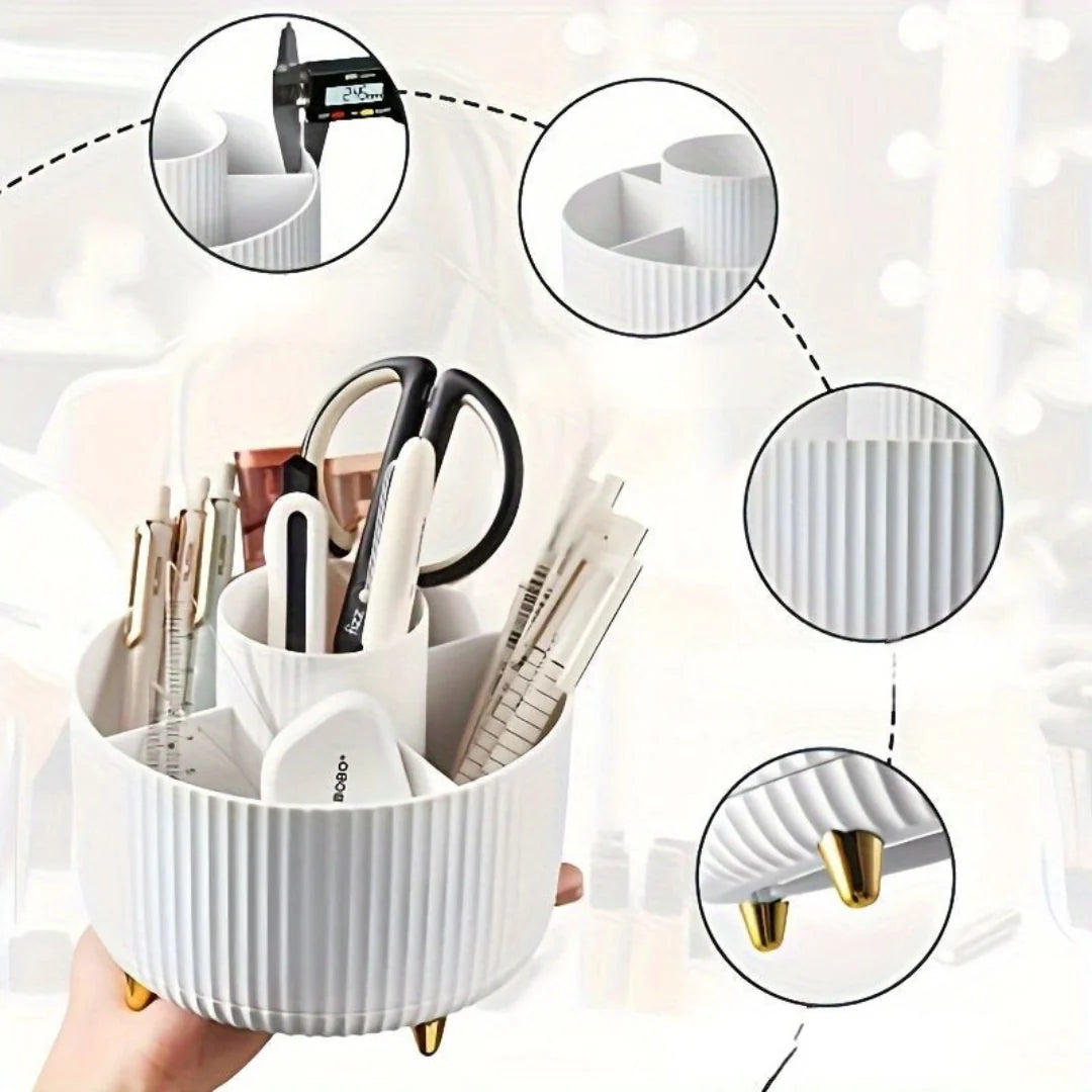Makeup Organizer | 360° Rotating & 5 Compartments