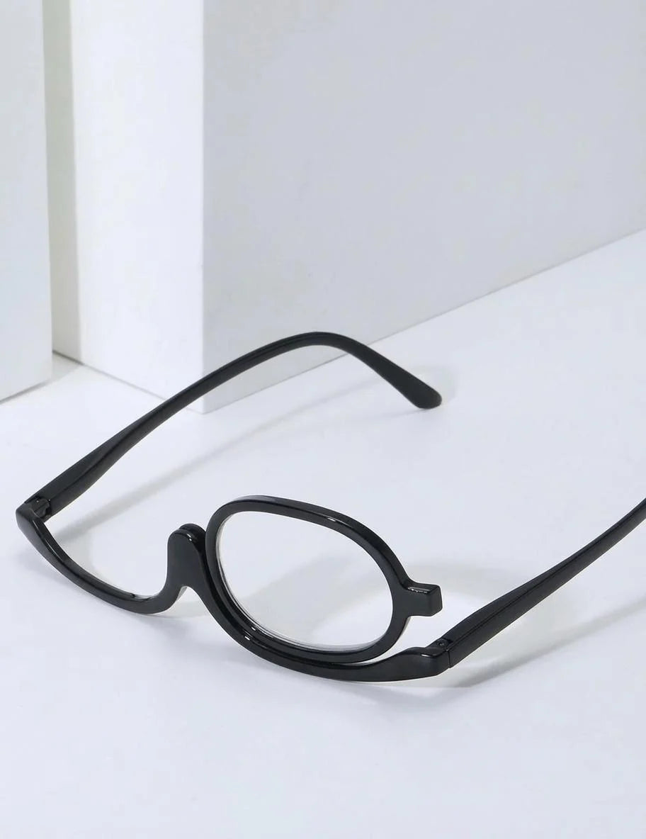 Makeup Reading Glasses | Flip-Over Single Lens | Hands-Free Application