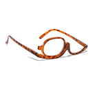Makeup Reading Glasses | Flip-Over Single Lens | Hands-Free Application