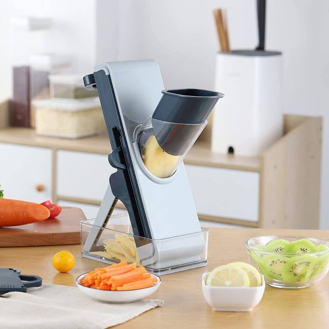 Mandoline Slicer | Stainless Steel Blades & Adjustable 0.5-8 mm