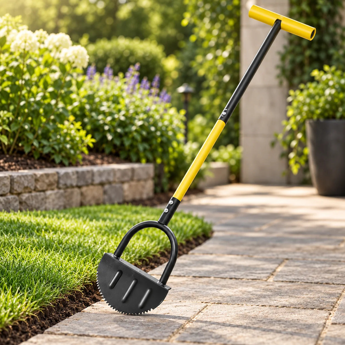 Manual Lawn Edger | Serrated Steel Crescent Blade & Footrest