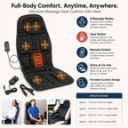 Massage Chair Pad | Vibrating & Heated Remote-Controlled
