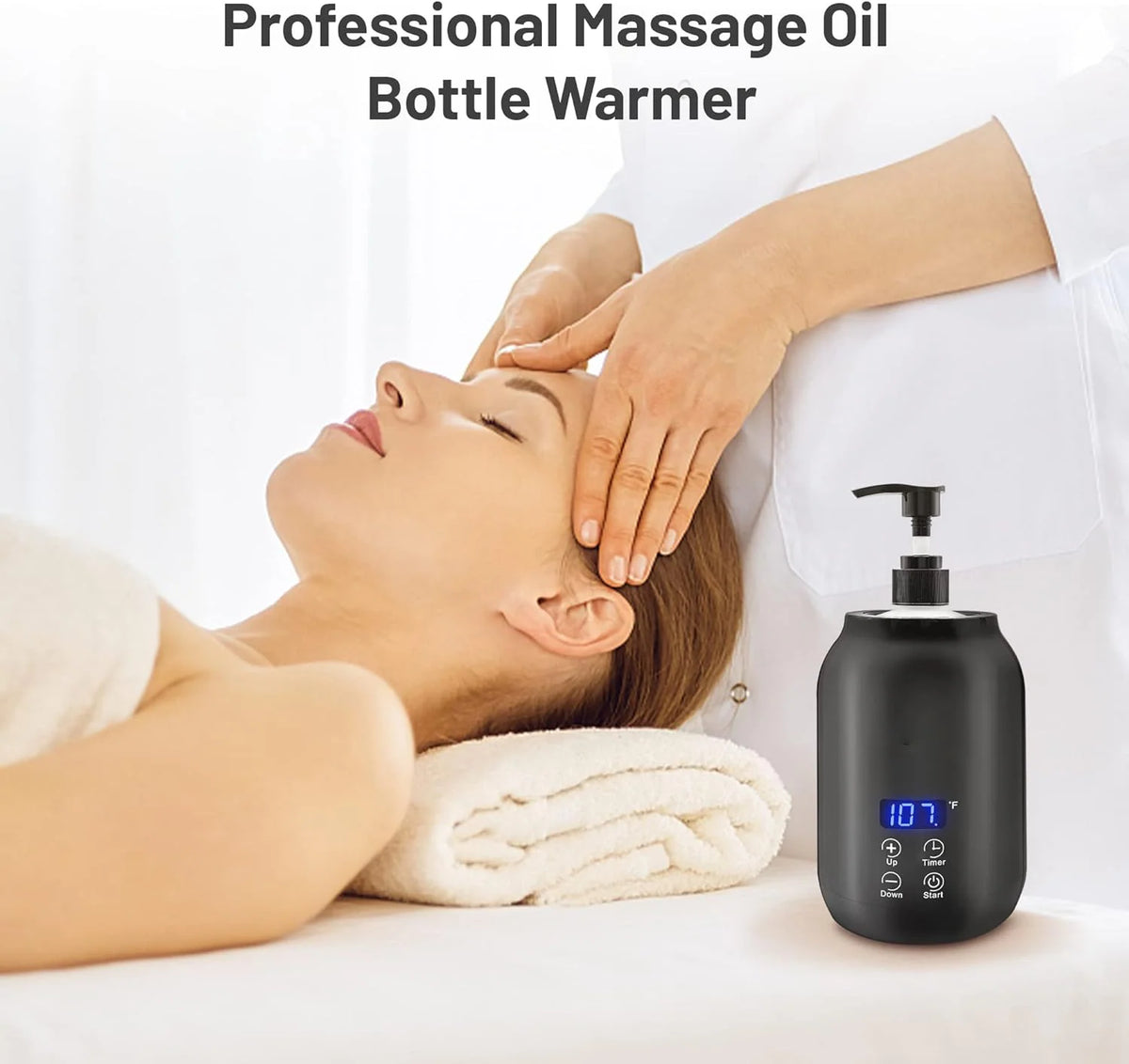 Massage Oil Warmer | Adjustable Temperature & 360° Fast Heating | Digital Display