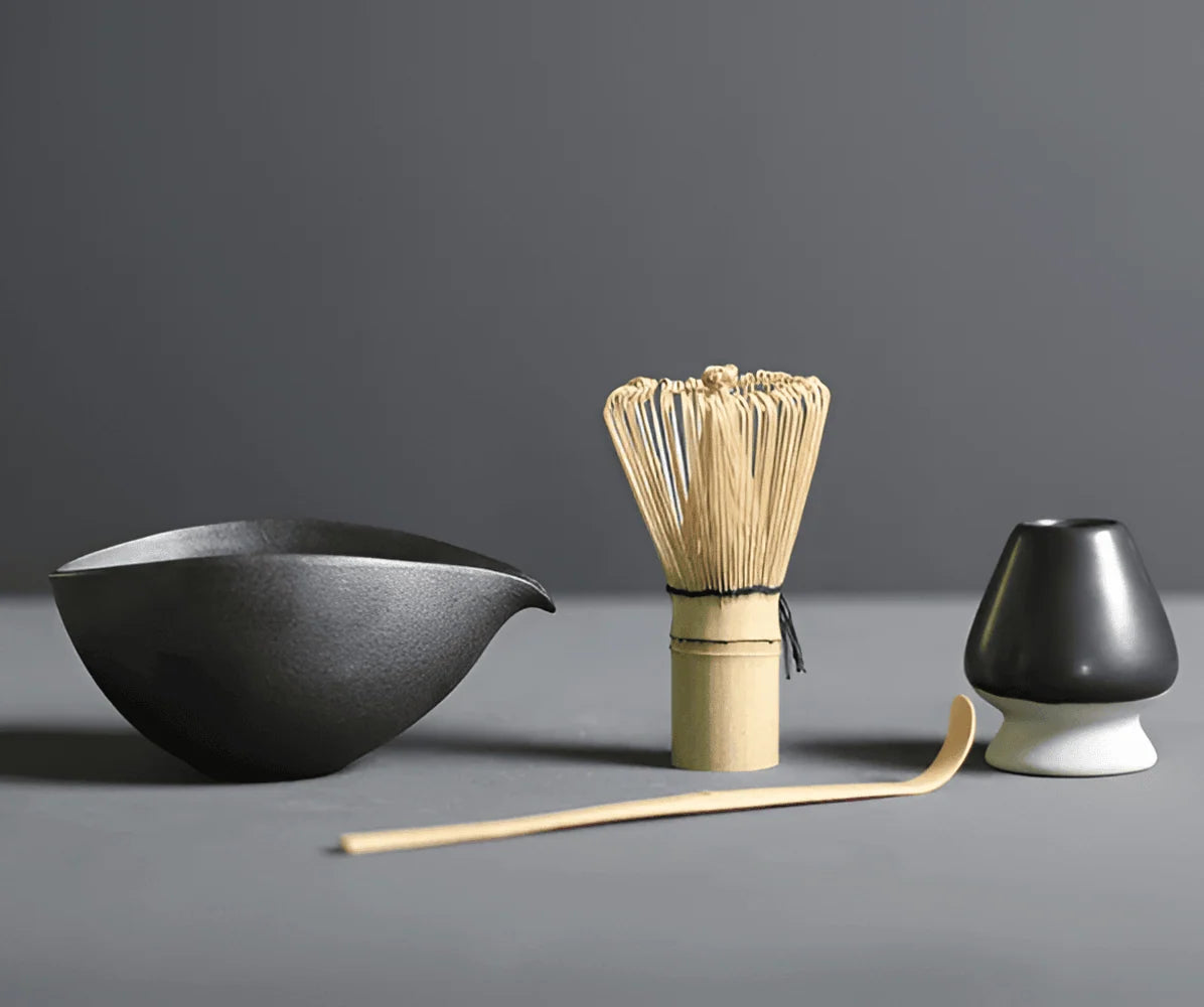 Matcha Set | Ceramic & Bamboo | 4-Piece
