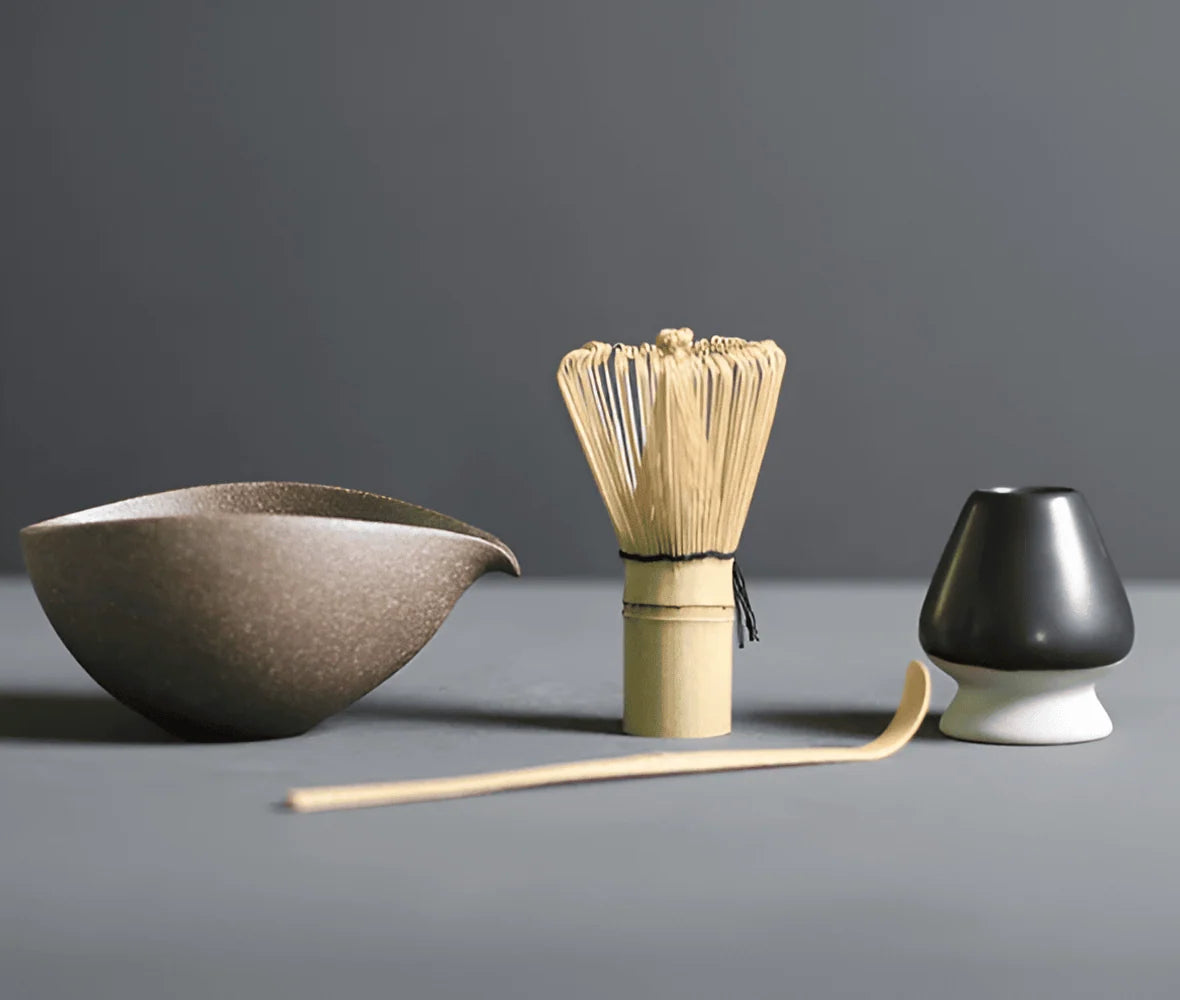 Matcha Set | Ceramic & Bamboo | 4-Piece